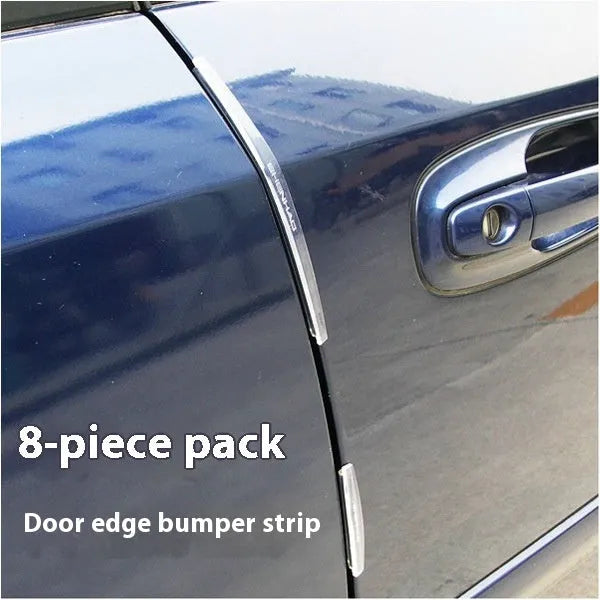 White plastic car door edge bumper strip for general vehicle protection