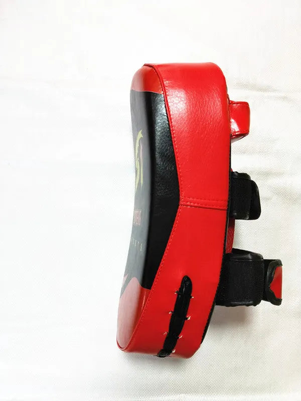 Black and red square boxing Sanda foot target pad with hand buckle on back