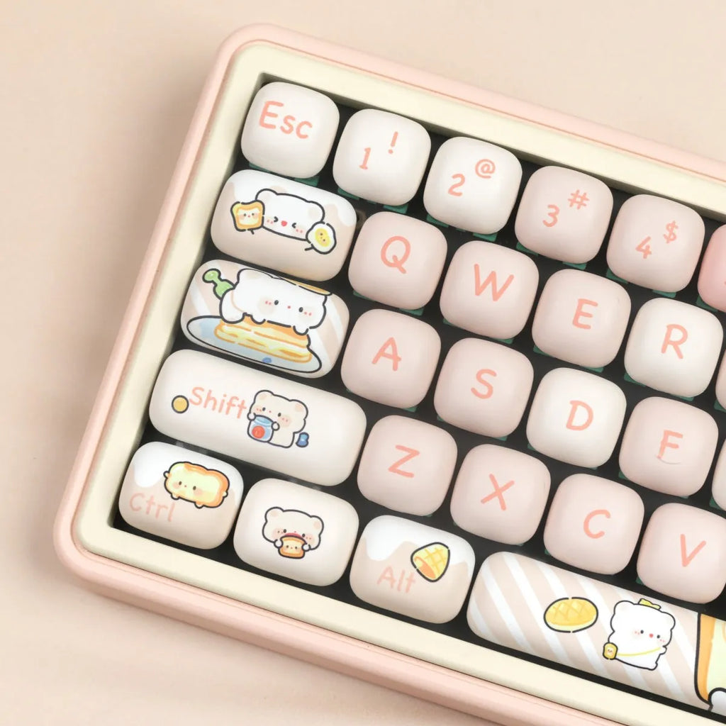 PBT mechanical keyboard key cap full set with thermal sublimation printing, MOG profile