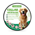 Rubber pet deworming collar for dogs and cats, 8.3x8.3x2.8cm insect repellent collar on white background.