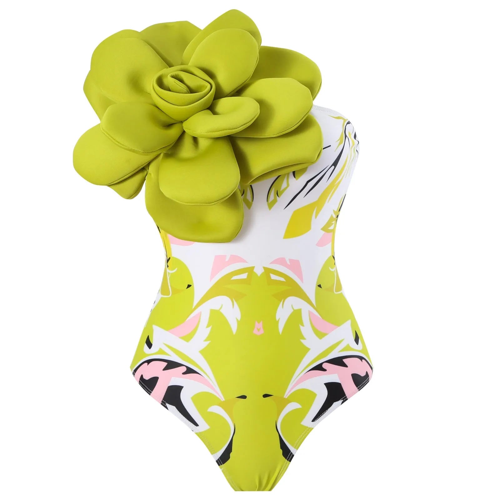 Women's one-piece swimsuit with matching printed gauze skirt set for swimming holidays