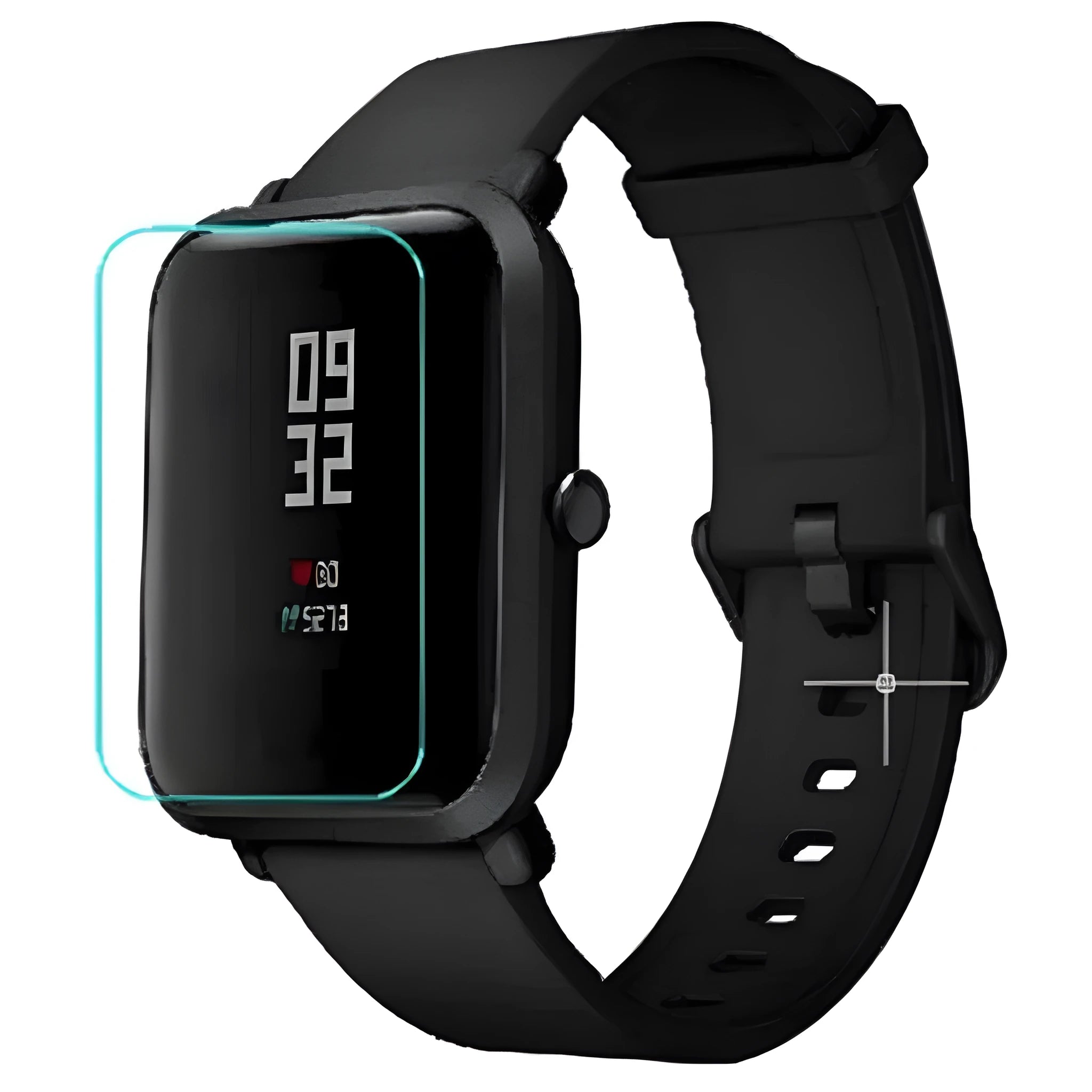 Amazfit Bip smartwatch with full screen TPU hydrogel protector showing anti-scratch properties