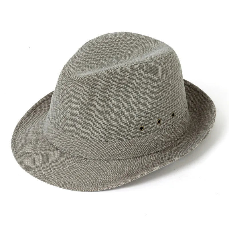 Men's fedora hat in suit material or linen available in sizes 57cm to 60cm circumference