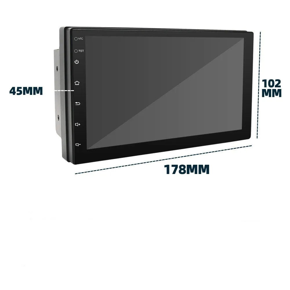 Black universal car MP5 player with 7-inch screen, GPS navigation and integrated radio for manual transmission vehicles