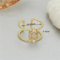 High Sense adjustable open ring with asymmetric U-shaped design in gold colour