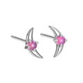 Women's geometric earrings in 925 silver with electroplated finish and stone accents