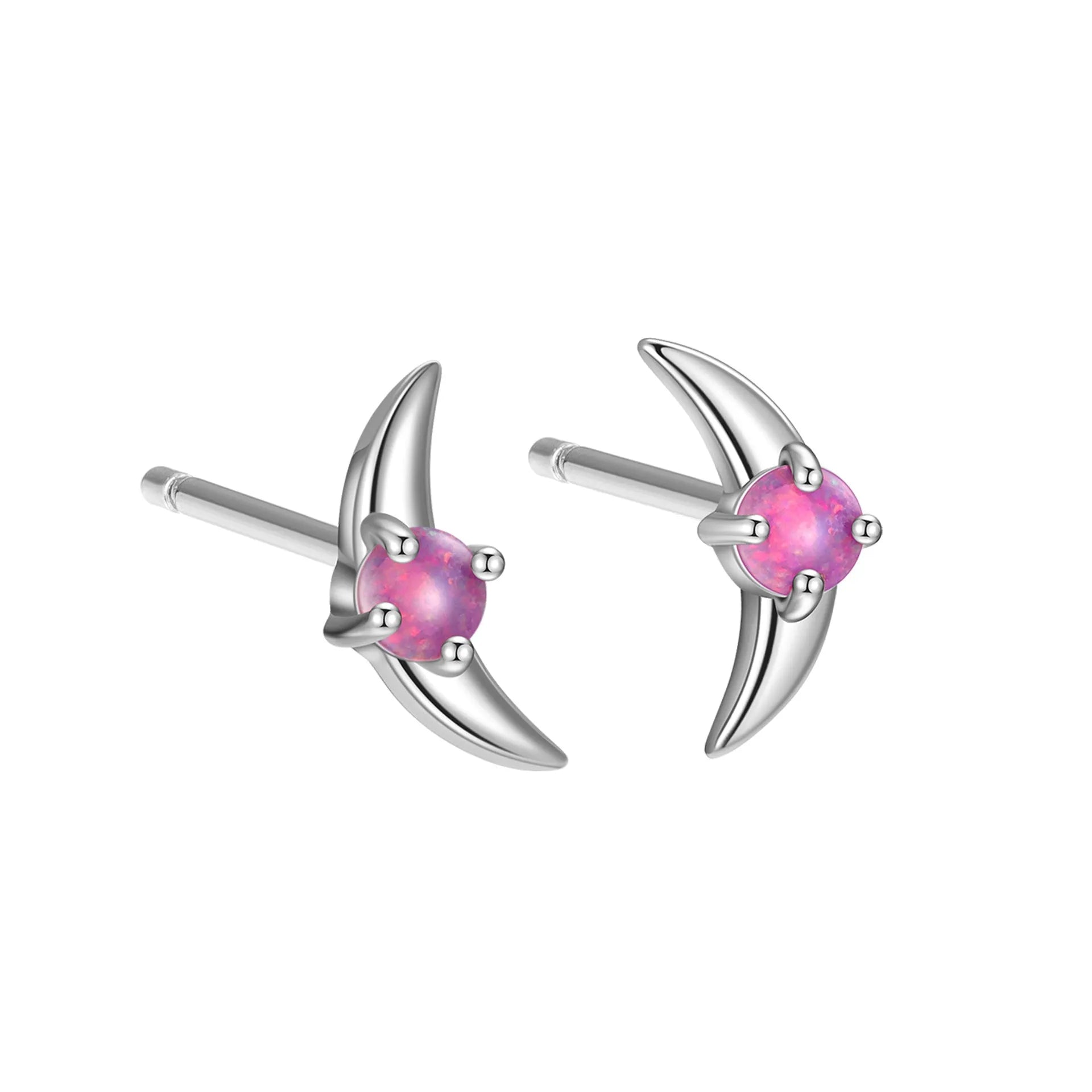 Women's geometric earrings in 925 silver with electroplated finish and stone accents