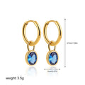 Women's retro oval zircon earrings in copper with six colour options
