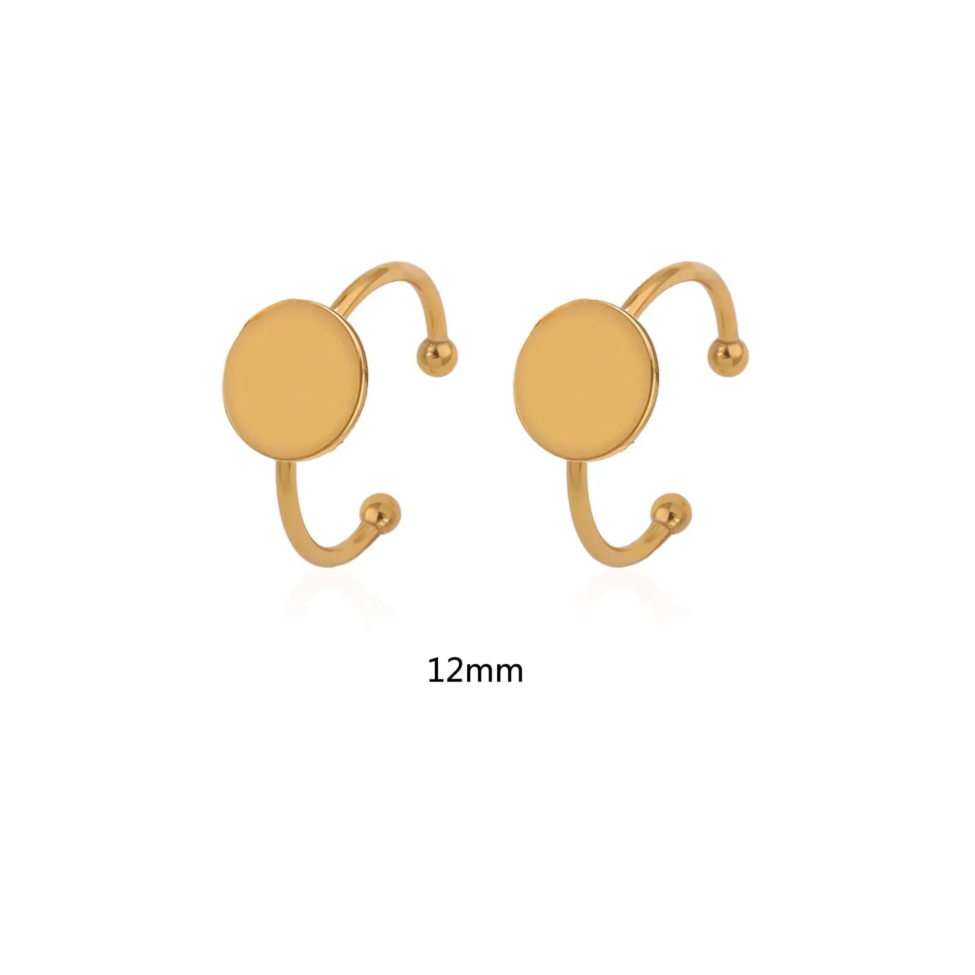 Golden electroplated stainless steel ring setting for DIY jewellery making in totem pattern design