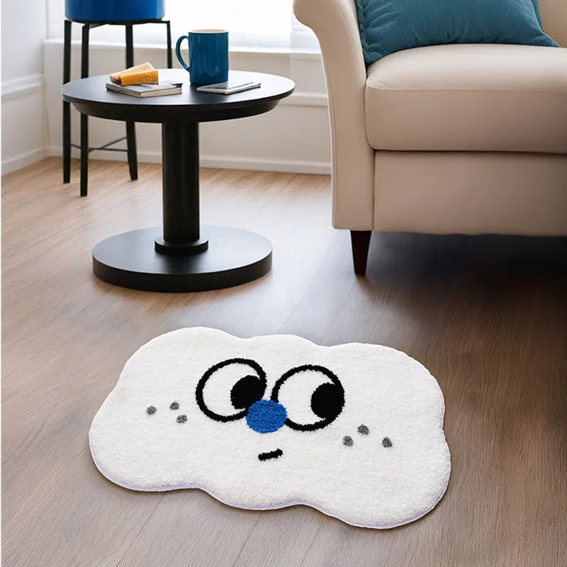 Colourful cartoon anime design on a soft, thick imitation cashmere polyester bathroom mat.