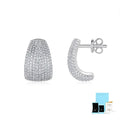 Geometric S925 sterling silver stud earrings with D-E colour moissanite stones.