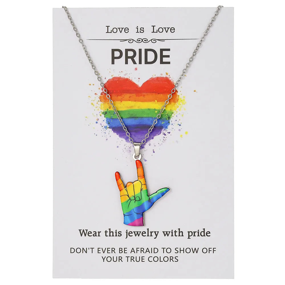 Stainless steel inspirational necklace and bracelet set with colour printing motivational designs