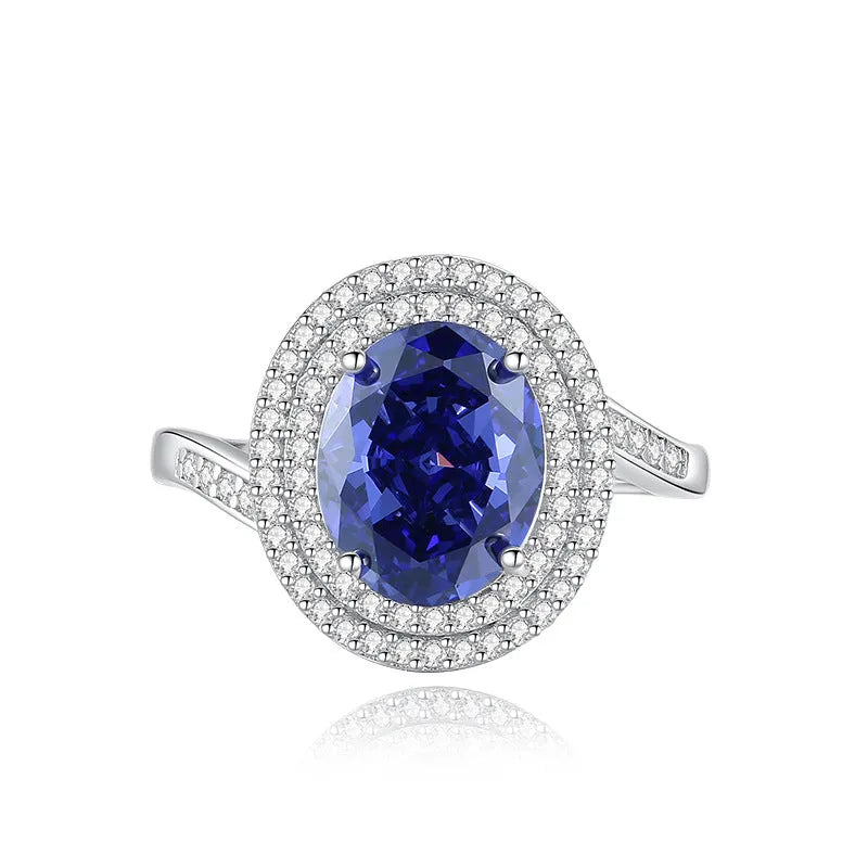 Sterling silver heart ring with ice flower cut zircon stone in Tan Sang colour