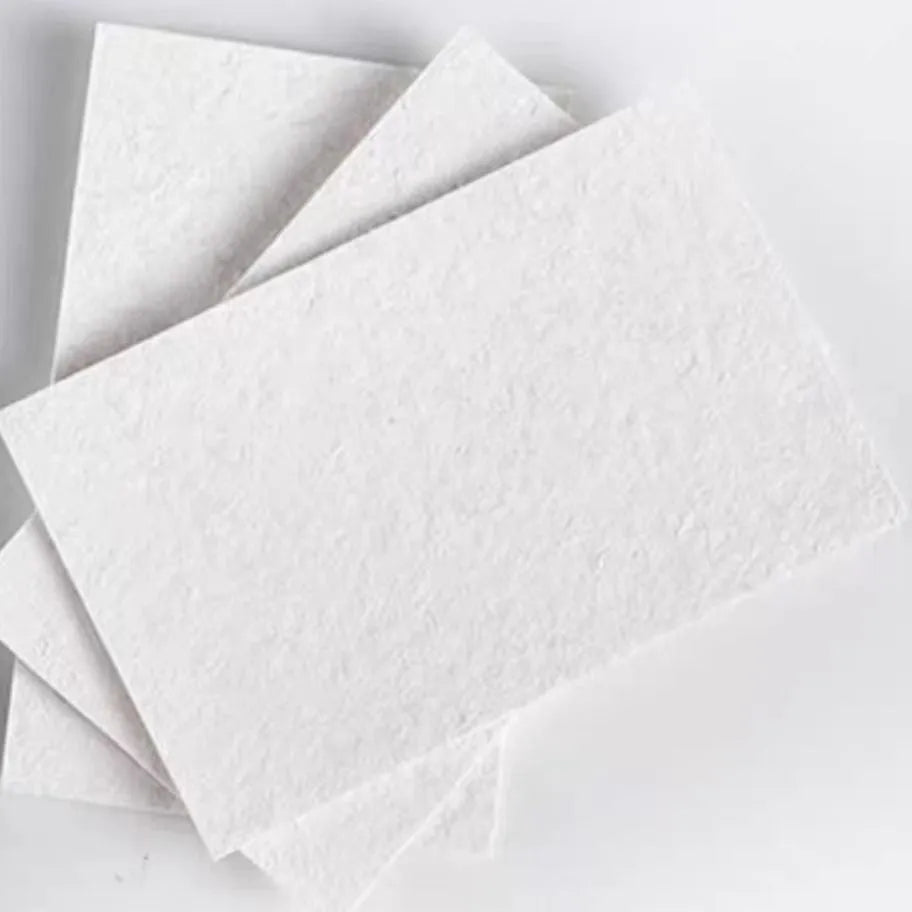 Wood pulp paper painting set with 30 sheets, 6 fountain pens, and heart, round, and square shaped blank sponges.
