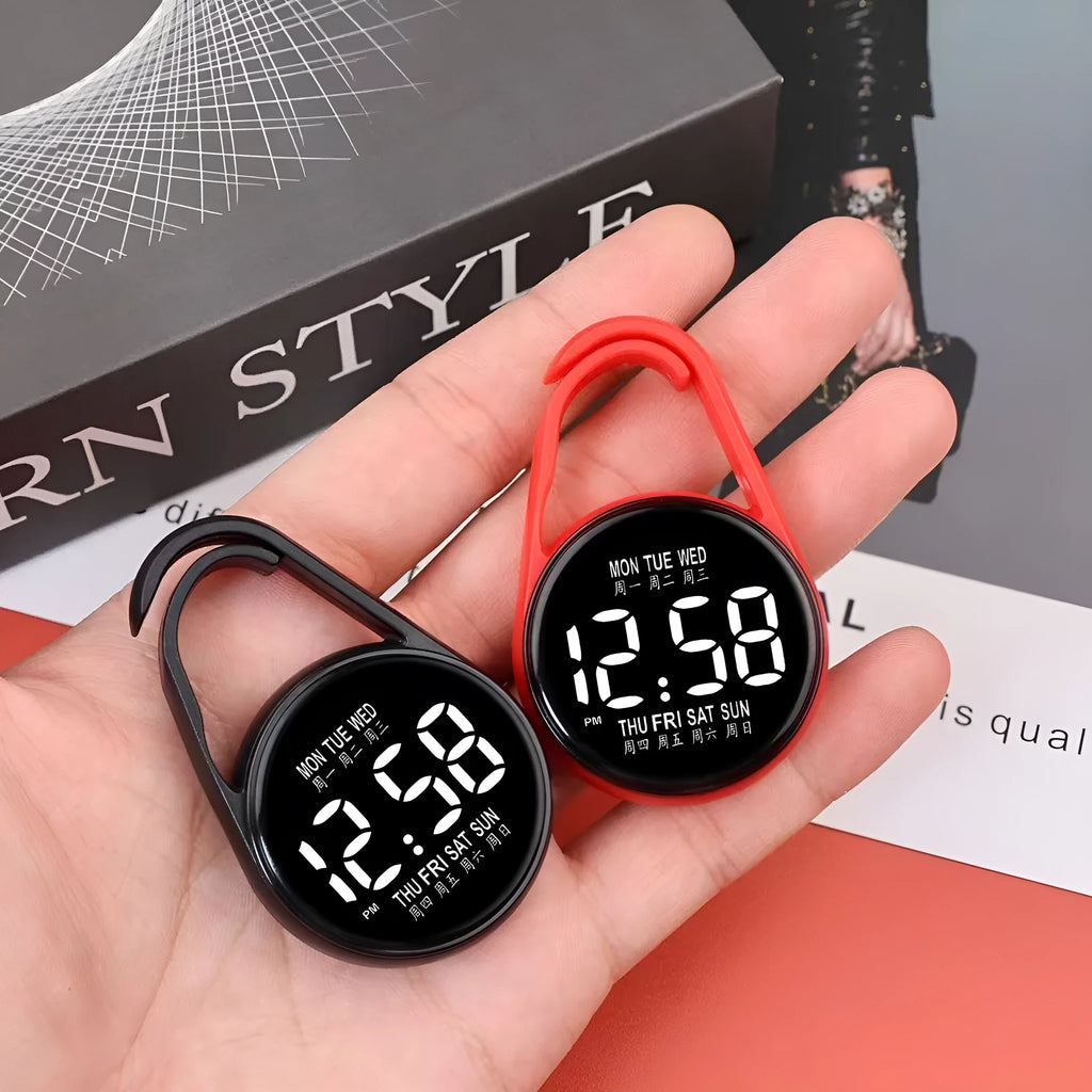 Digital LED wristwatch with luminous display and plastic strap in various colour options