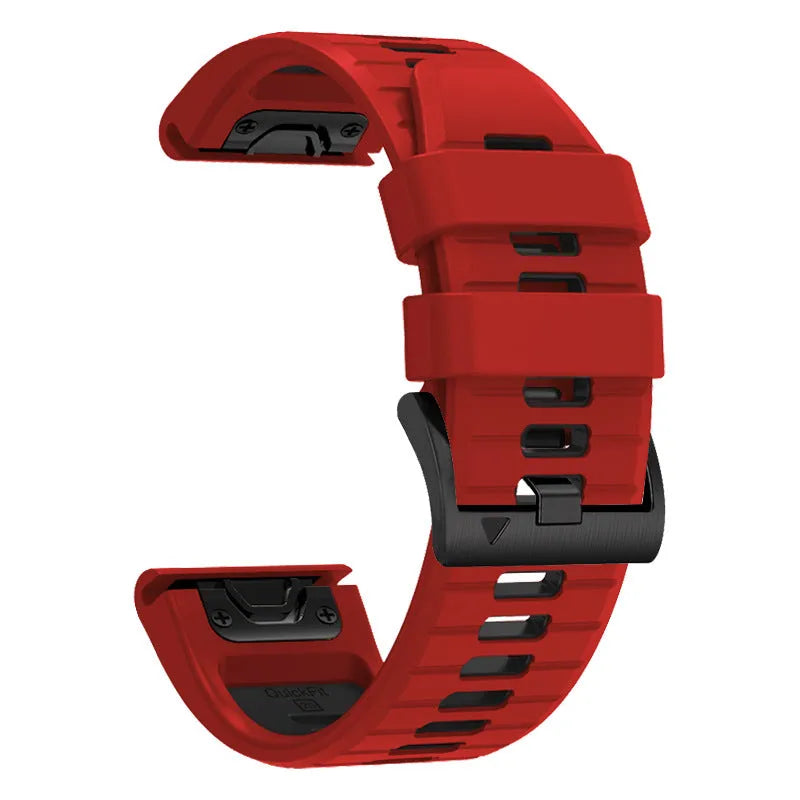 Fenix 87pro6 two-colour quick release silicone watch strap in multiple colour options for Garmin Fenix models.