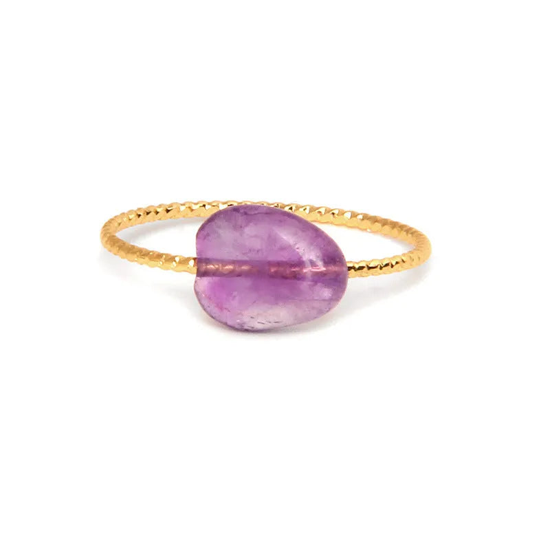 Original geometric design women's agate ring shown in one of eight available colour variants.