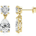 Sterling silver moissanite water drop stud earrings in geometric shape