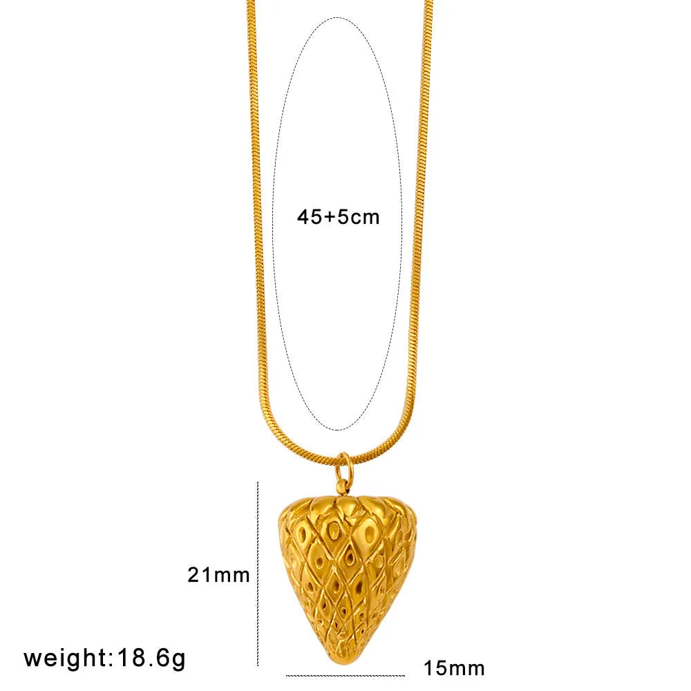 Stainless steel fruit necklace pendant with fruit-shaped charm on regular chain