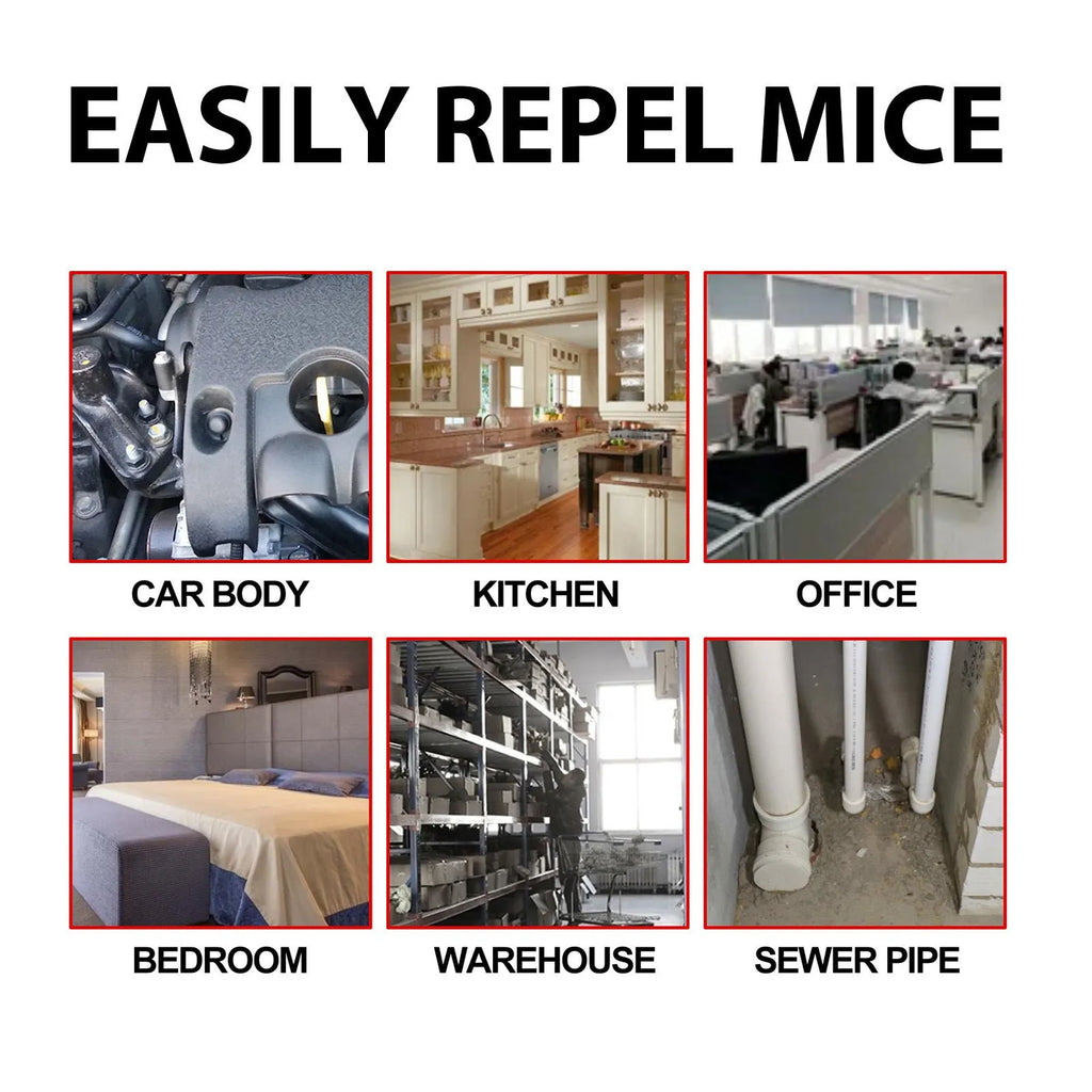 60ml bottle of natural rat repellent spray with essential oils of clove, peppermint, camphor, and chili.