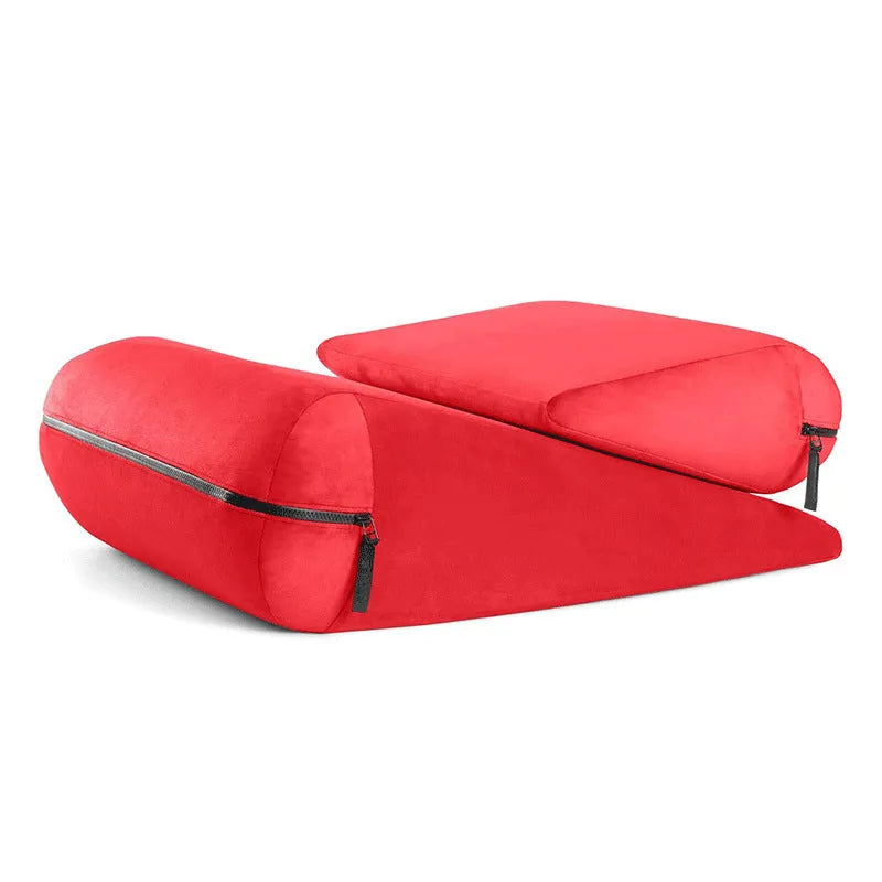 A large grey triangle-shaped cushion with an embroidered textured surface, showcasing its 68cm length.