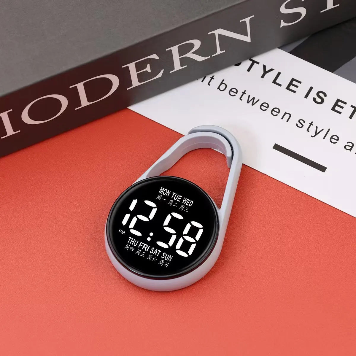 Digital LED wristwatch with luminous display and plastic strap in various colour options