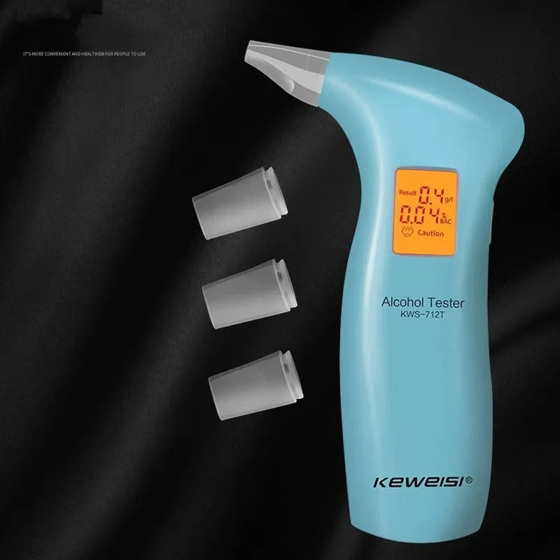 Portable orange light breath alcohol tester with four mouthpieces for drivers