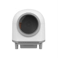 White automatic fully enclosed cat litter box with ABS plastic construction