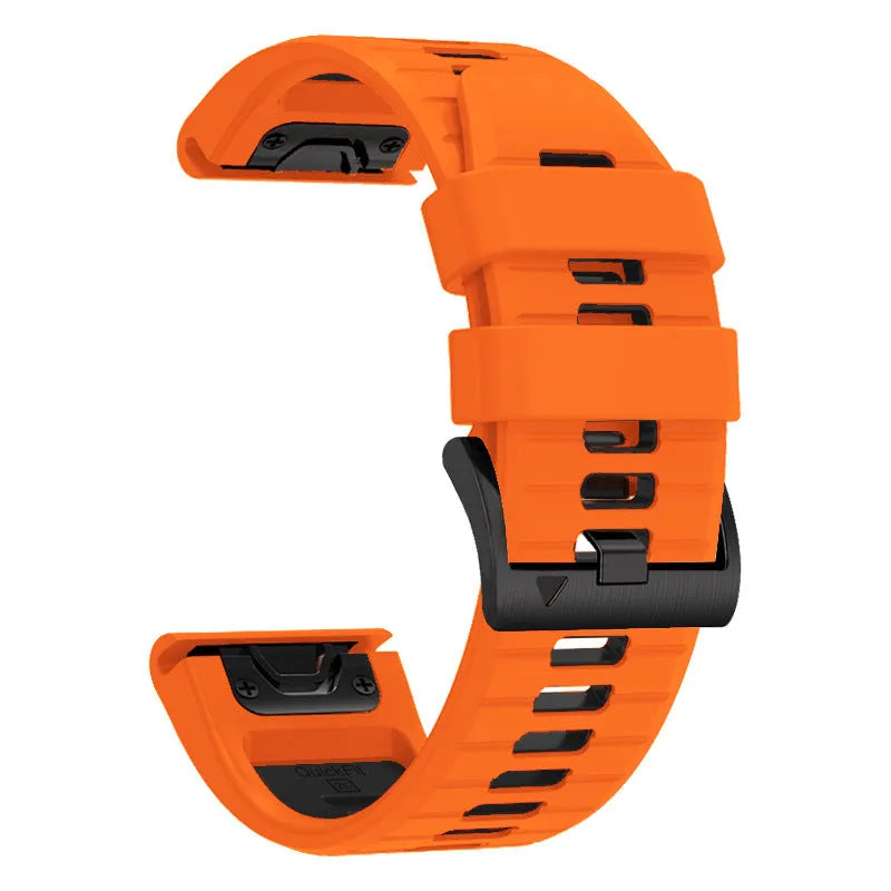 Fenix 87pro6 two-colour quick release silicone watch strap in multiple colour options for Garmin Fenix models.