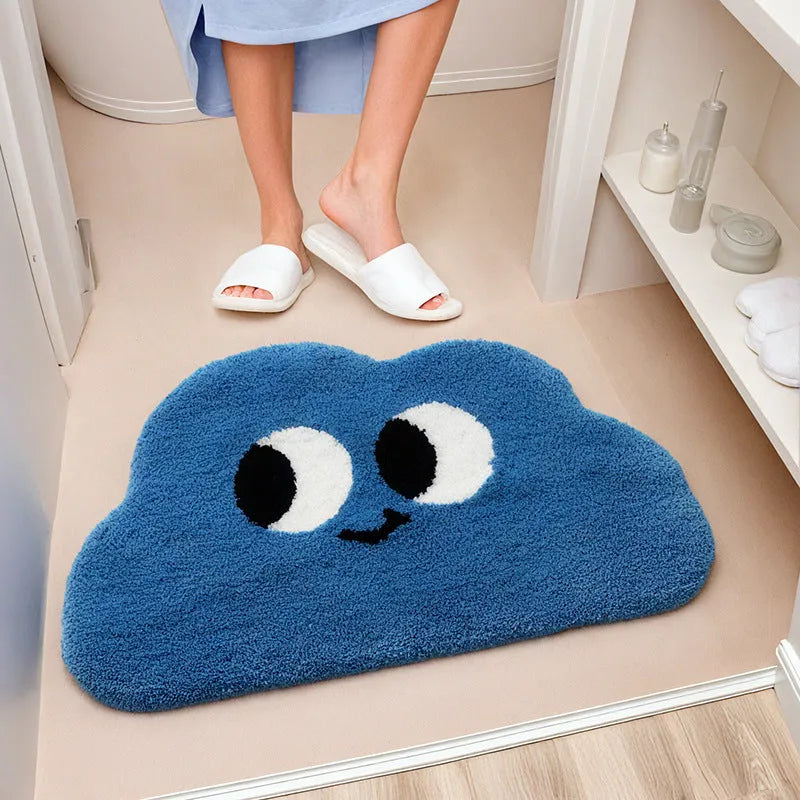 Colourful cartoon anime design on a soft, thick imitation cashmere polyester bathroom mat.