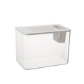 Medium black plastic betta fish tank with cover on a desktop