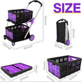Foldable shopping cart with double-layer basket in selected colour option