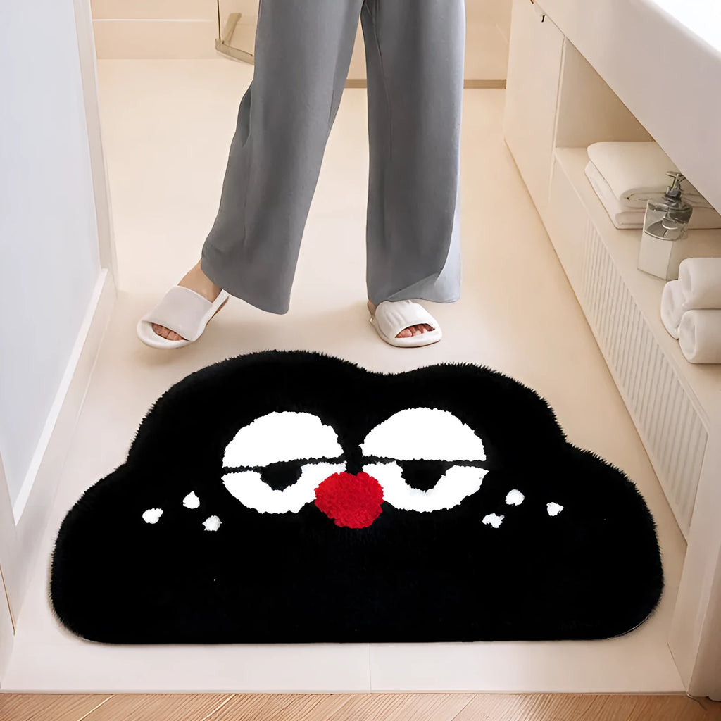 Colourful cartoon anime design on a soft, thick imitation cashmere polyester bathroom mat.