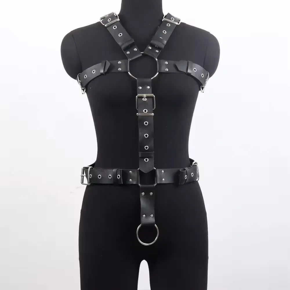 Black patent leather waist trainer belt with pin buckle, shown on a white background.