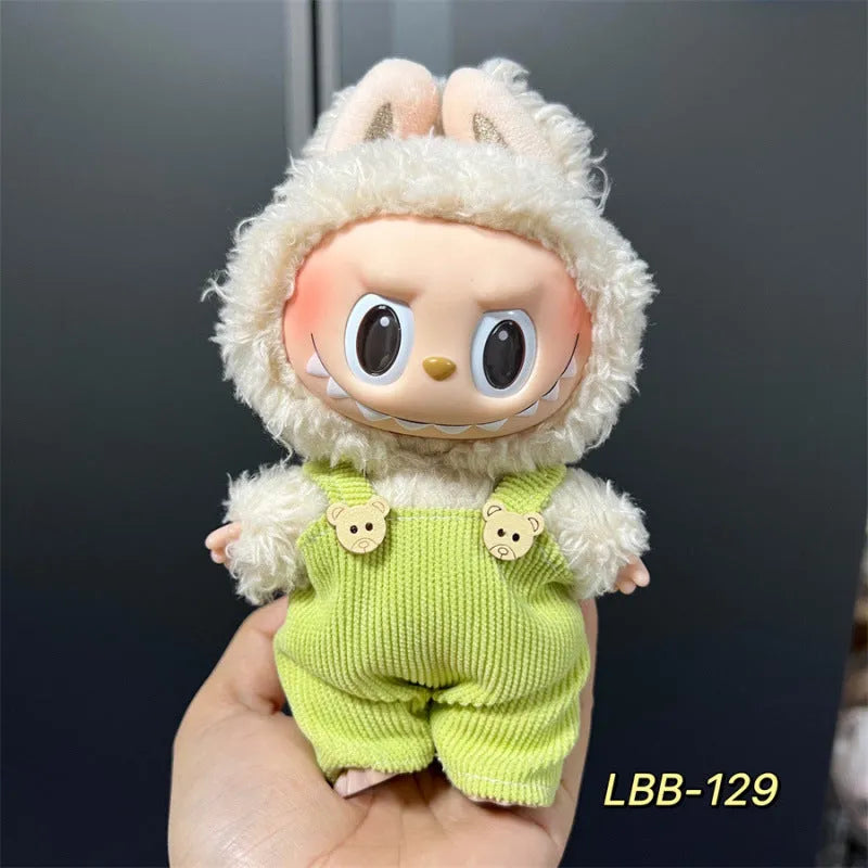 A plastic doll costume outfit for a 17cm tall vinyl figurine on a white background.
