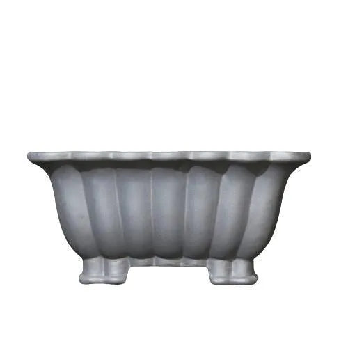 Square purple sand ceramic flower pot for bonsai on a desktop, Du Xiliang colour, 37x15cm.