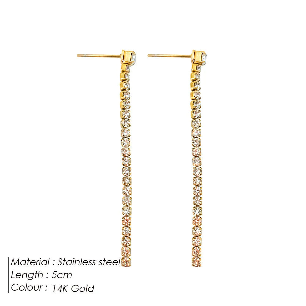Women's geometric line earrings with Chinese style elements in stainless steel gold or steel colour