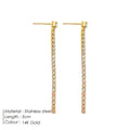Women's geometric line earrings with Chinese style elements in stainless steel gold or steel colour
