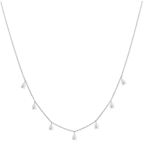 925 sterling silver drop-shaped necklace with artificial zircon on an adjustable O-chain in silver, rose gold, or gold.