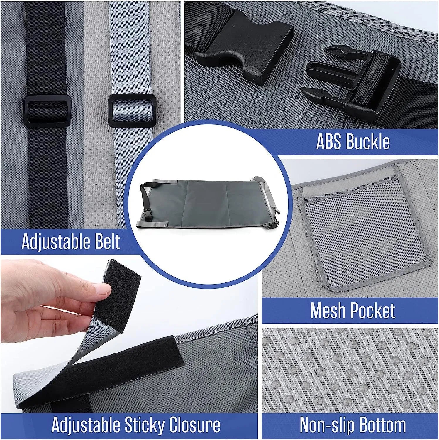Portable children's aircraft pedal seat extender in nylon with included drawstring carry pouch