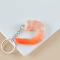 PVC shrimp-shaped keychain with marine theme, 1.5cm thick injection moulded accessory