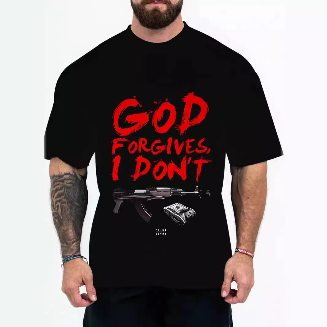 Men's loose fit short sleeve t-shirt in chemical fibre blend with coloured letters graphic design