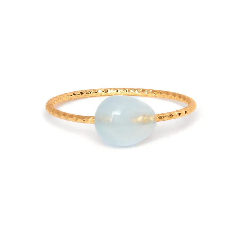 Original geometric design women's agate ring shown in one of eight available colour variants.