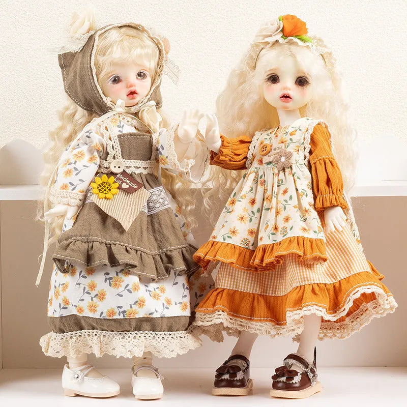 French doll dress-up clothes in 11 colour themes including rococo, caramel pudding, and bear infested designs