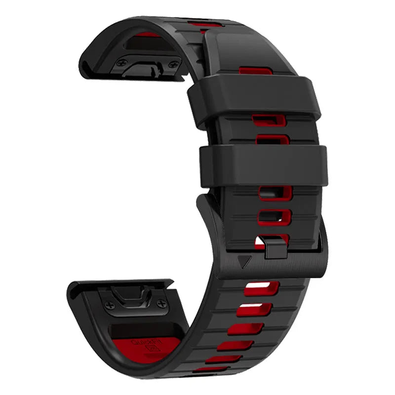 Fenix 87pro6 two-colour quick release silicone watch strap in multiple colour options for Garmin Fenix models.