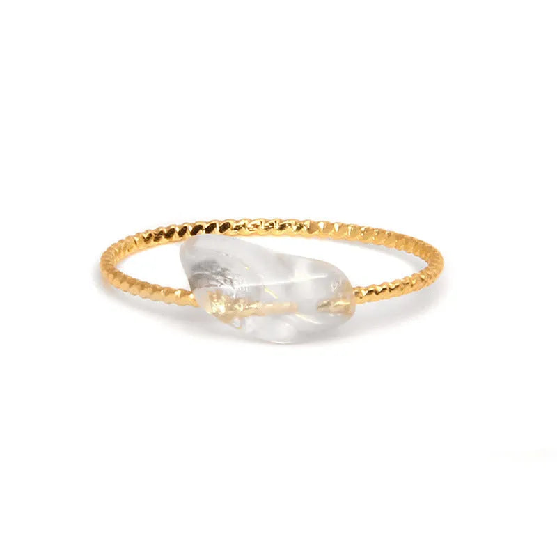 Original geometric design women's agate ring shown in one of eight available colour variants.