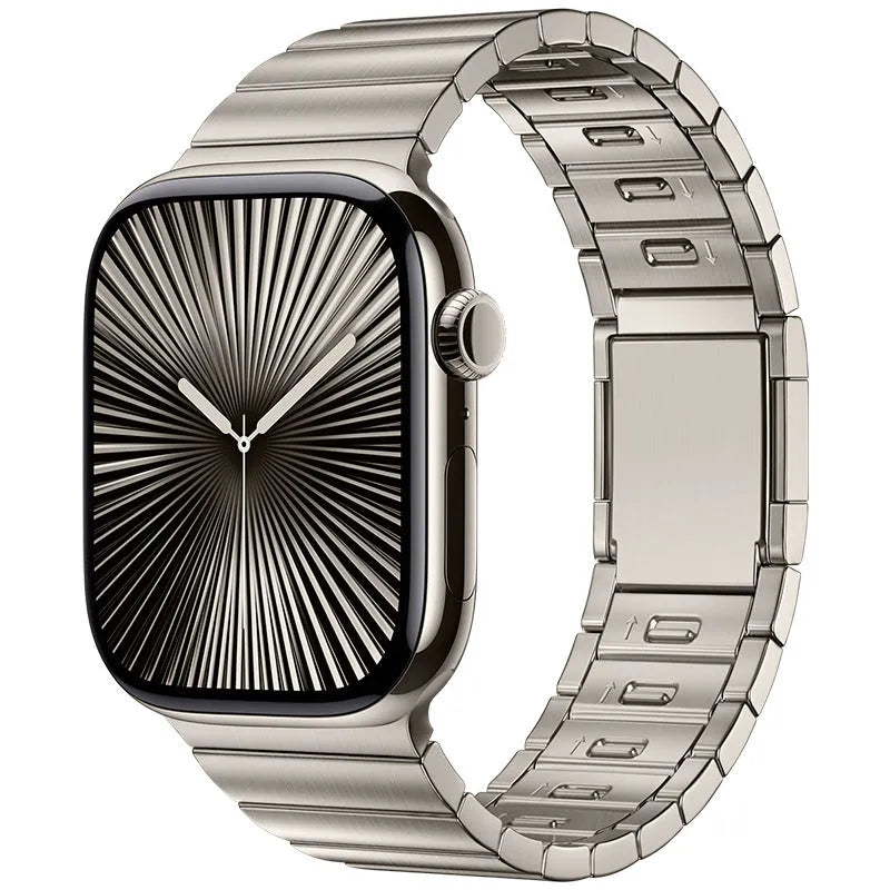 Stainless steel magnetic buckle watch strap for Apple Watch in various colours
