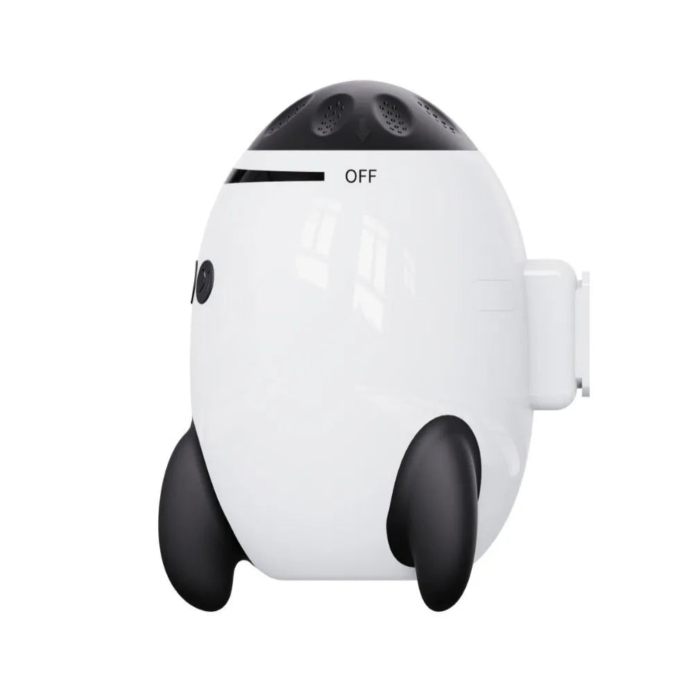 White portable baby sleep comforter shaking device with Bluetooth for white noise.