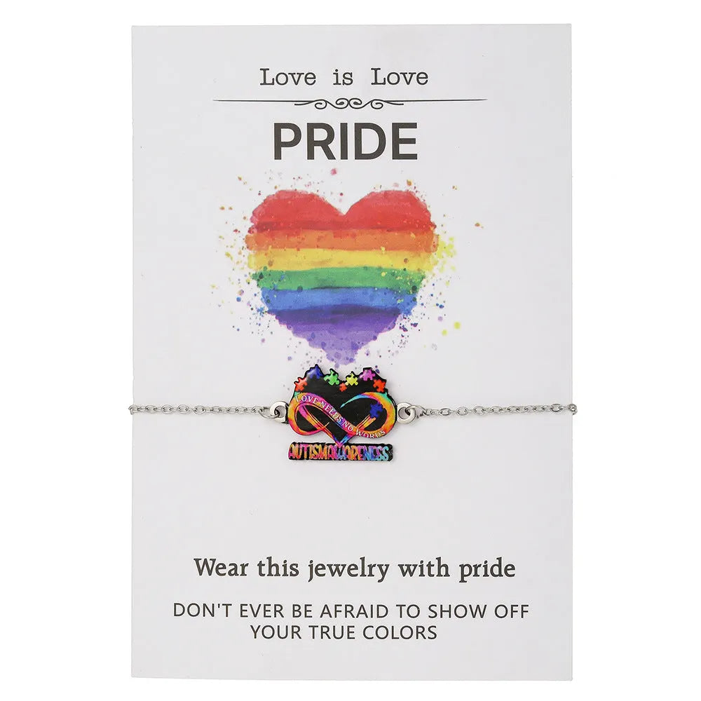 Stainless steel inspirational necklace and bracelet set with colour printing motivational designs