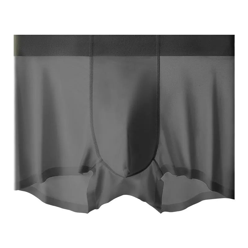 Men's ice silk antibacterial shorts in solid colours with seamless design and mid waist.